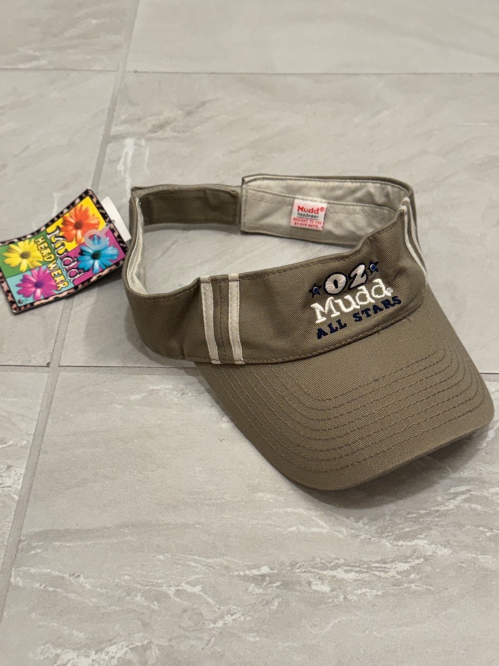 Mudd Taupe Visor Embroidered Logo Casual Sport Sun Hat